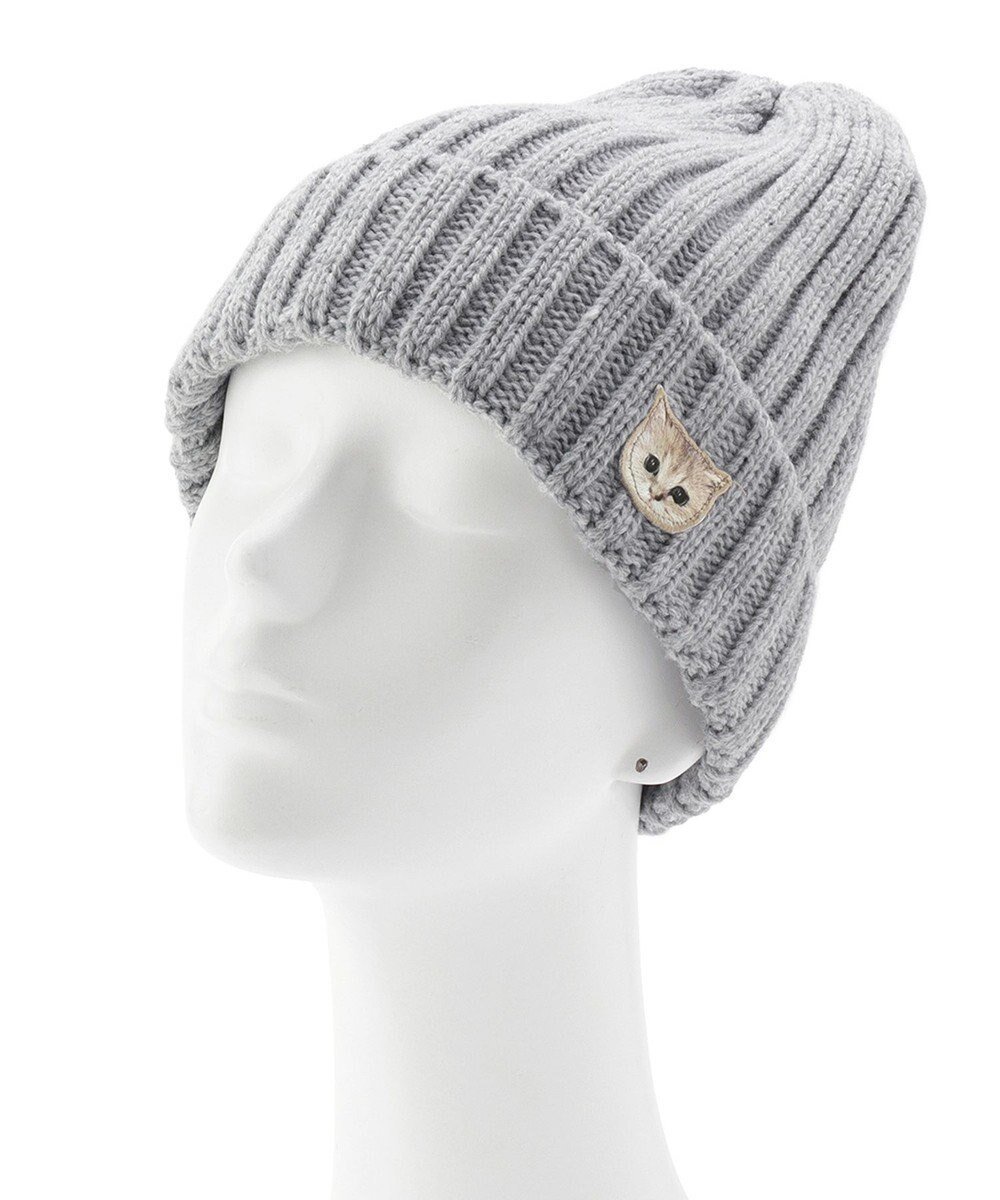 【ムーンバット/MOONBAT】の【FUDGE11月号掲載】PAUL JOE ACCESSOIRES ヌネット刺繍ワッペン付リブニット帽 インテリア・キッズ・メンズ・レディースファッション・服の通販 founy(ファニー) 　雑誌掲載アイテム　Magazine Picks & Fashion Features　ファッション雑誌　Fashion Magazines　ファッジ　FUDGE　ファッション　Fashion　レディースファッション　Fashion for Women　トップス・カットソー　Cut & Sew Tops　ニット　Knit Tops & Sweaters　キャップ&ハット　Hats & Caps　アニマル　Animal Print　キャップ　Cap, Baseball Cap　コレクション　Collection, Seasonal Line　11月号　November Issue　雑誌　Magazine, Fashion Magazine　猫　Cat, Kitty　パターン　Pattern, Design Print　フラワー　Flower, Floral　帽子　Hat, Headwear　防寒　Cold Protection, Winter-Ready　モチーフ　Motif, Design Theme　リブニット　Rib Knit, Ribbed Knit　A/W・秋冬　Autumn/Winter　グレー|ID: prp329100004674029 ipo3291000000035627961