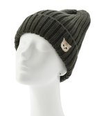 【ムーンバット/MOONBAT】の【FUDGE11月号掲載】PAUL JOE ACCESSOIRES ヌネット刺繍ワッペン付リブニット帽 ダークグリーン|ID: prp329100004674029 ipo3291000000035627965