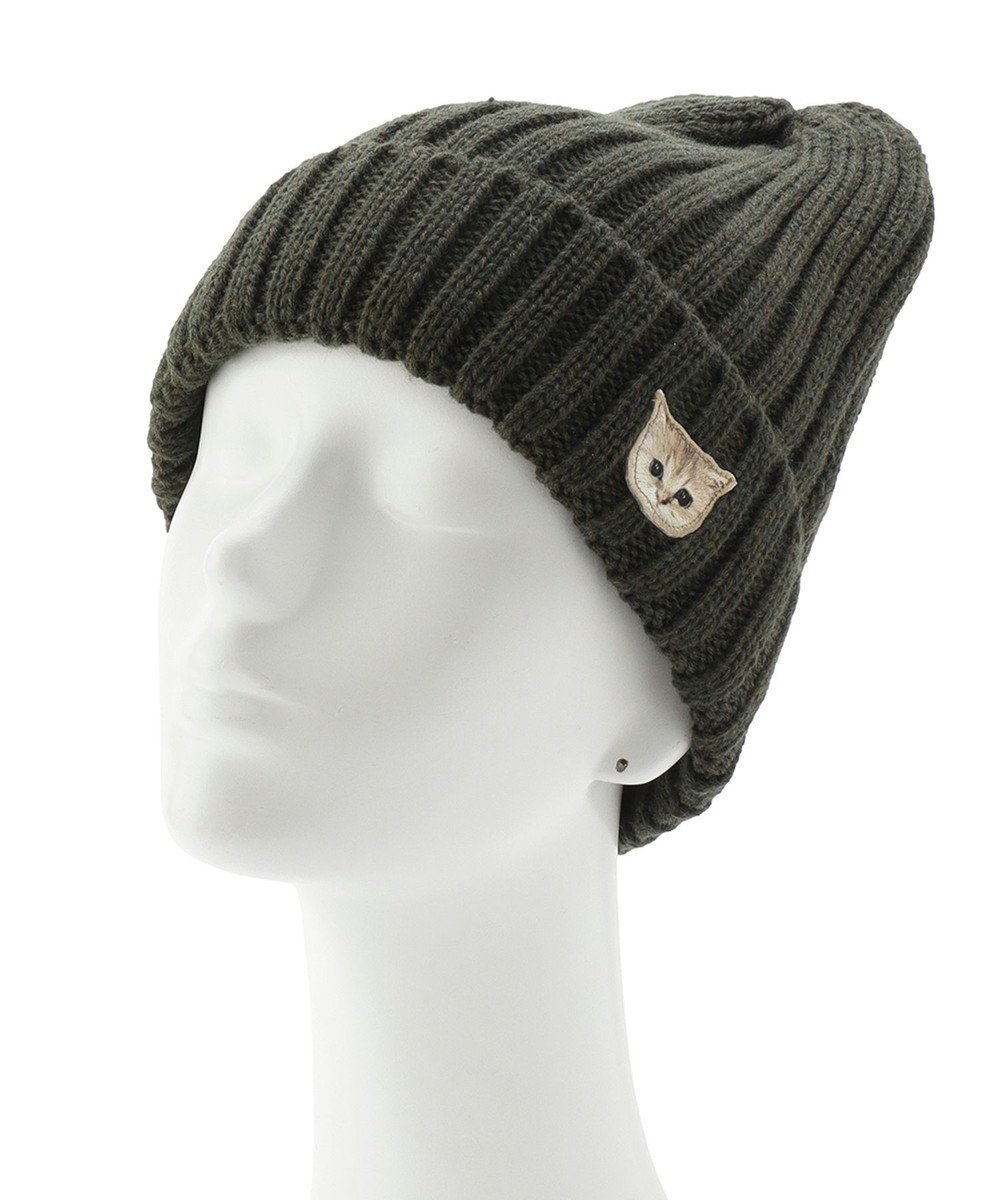 【ムーンバット/MOONBAT】の【FUDGE11月号掲載】PAUL JOE ACCESSOIRES ヌネット刺繍ワッペン付リブニット帽 インテリア・キッズ・メンズ・レディースファッション・服の通販 founy(ファニー) 　雑誌掲載アイテム　Magazine Picks & Fashion Features　ファッション雑誌　Fashion Magazines　ファッジ　FUDGE　ファッション　Fashion　レディースファッション　Fashion for Women　トップス・カットソー　Cut & Sew Tops　ニット　Knit Tops & Sweaters　キャップ&ハット　Hats & Caps　アニマル　Animal Print　キャップ　Cap, Baseball Cap　コレクション　Collection, Seasonal Line　11月号　November Issue　雑誌　Magazine, Fashion Magazine　猫　Cat, Kitty　パターン　Pattern, Design Print　フラワー　Flower, Floral　帽子　Hat, Headwear　防寒　Cold Protection, Winter-Ready　モチーフ　Motif, Design Theme　リブニット　Rib Knit, Ribbed Knit　A/W・秋冬　Autumn/Winter　ダークグリーン|ID: prp329100004674029 ipo3291000000035627965