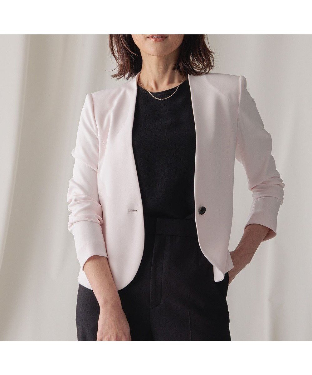 【ベイジ,/BEIGE,】のLUIZA / ノーカラージャケット インテリア・キッズ・メンズ・レディースファッション・服の通販 founy(ファニー) 　ファッション　Fashion　レディースファッション　Fashion for Women　アウター　Coat / Outerwear Collection　レディースジャケット・軽アウター　Jackets　ノーカラージャケット / シンプル上品コーデ　Collarless Jackets　インナー　Innerwear　オケージョン　Occasion Wear　ジャケット　Jacket, Outerwear　ストレッチ　Stretch, Stretchy Fabric　スーツ　Suit, Formalwear　チェリー　Cherry, Cherry Pattern　人気　Popular, Best Seller　ビジネス 仕事 通勤　Business / Work / Commuting　夏　Summer　定番　Standard, Basic Item　S/S・春夏　SS, Spring/Summer, Warm Season　洗える　Machine Washable　A/W・秋冬　Autumn/Winter　Cherry Pink|ID: prp329100004674080 ipo3291000000033780100
