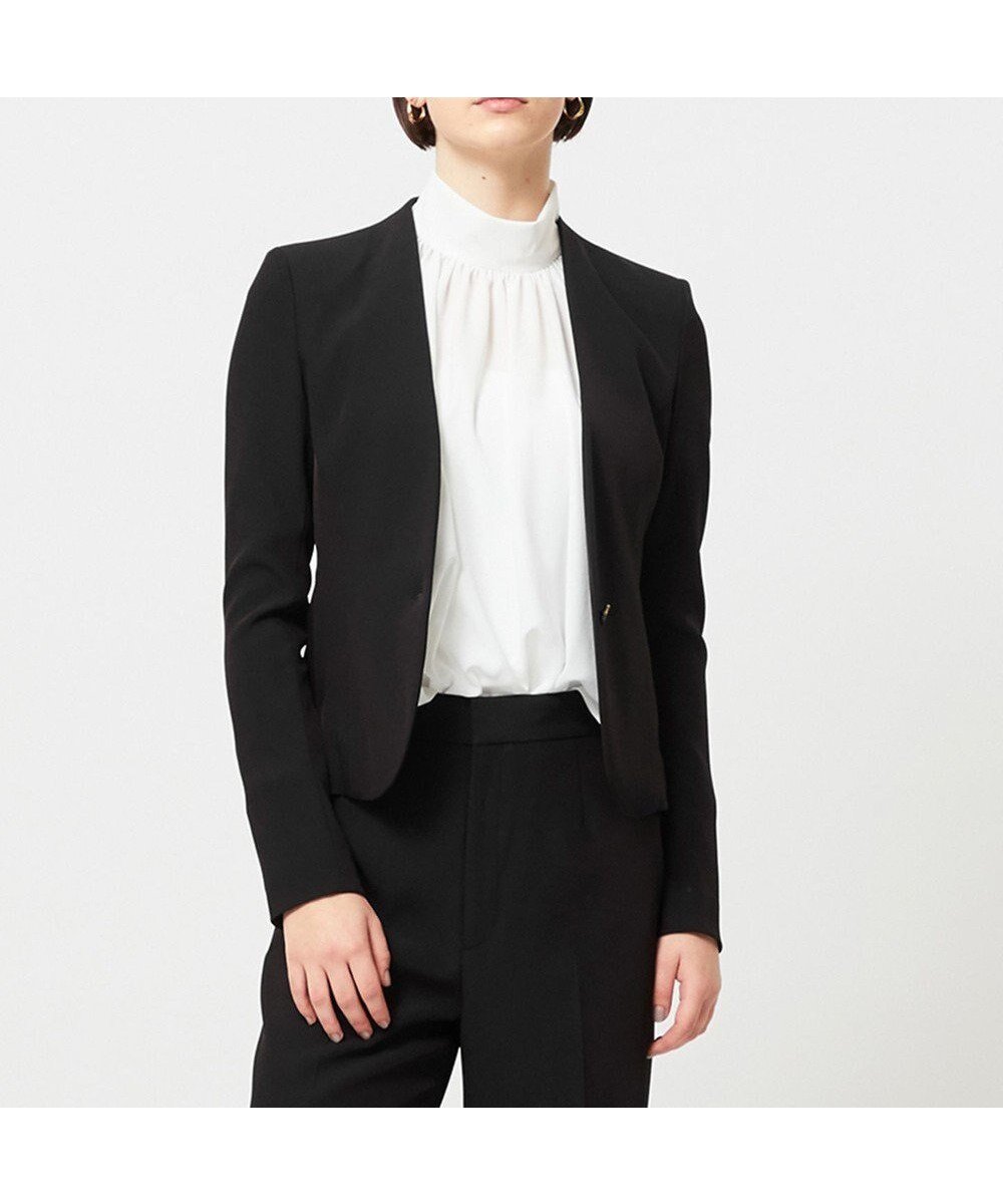 【ベイジ,/BEIGE,】のLUIZA / ノーカラージャケット インテリア・キッズ・メンズ・レディースファッション・服の通販 founy(ファニー) 　ファッション　Fashion　レディースファッション　Fashion for Women　アウター　Coat / Outerwear Collection　レディースジャケット・軽アウター　Jackets　ノーカラージャケット / シンプル上品コーデ　Collarless Jackets　インナー　Innerwear　オケージョン　Occasion Wear　ジャケット　Jacket, Outerwear　ストレッチ　Stretch, Stretchy Fabric　スーツ　Suit, Formalwear　チェリー　Cherry, Cherry Pattern　人気　Popular, Best Seller　ビジネス 仕事 通勤　Business / Work / Commuting　夏　Summer　定番　Standard, Basic Item　S/S・春夏　SS, Spring/Summer, Warm Season　洗える　Machine Washable　A/W・秋冬　Autumn/Winter　Black|ID: prp329100004674080 ipo3291000000034291246