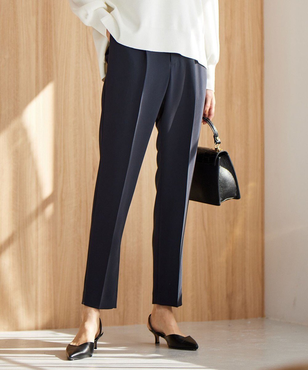 【自由区/JIYU-KU】の【セットアップ対応・洗える】トリアセダブルクロステーパード パンツ インテリア・キッズ・メンズ・レディースファッション・服の通販 founy(ファニー) 　ファッション　Fashion　レディースファッション　Fashion for Women　セットアップ　Matching Sets　レディースパンツ・ボトムス　Pants & Trousers / Bottoms　ストレッチ　Stretch, Stretchy Fabric　スーツ　Suit, Formalwear　セットアップ　Set-Up, Coordinated Outfit　セレモニー　Ceremony　フォルム　Silhouette, Form　夏　Summer　S/S・春夏　SS, Spring/Summer, Warm Season　洗える　Machine Washable　A/W・秋冬　Autumn/Winter　ビジネス 仕事 通勤　Business / Work / Commuting　ネイビー系|ID: prp329100004674125 ipo3291000000034505360