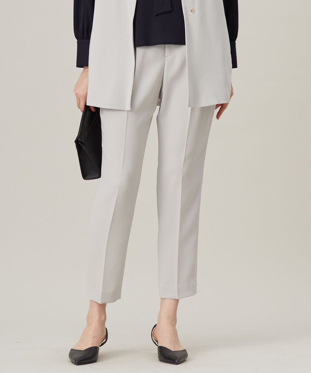 【自由区/JIYU-KU】の【セットアップ対応・洗える】トリアセダブルクロステーパード パンツ インテリア・キッズ・メンズ・レディースファッション・服の通販 founy(ファニー) 　ファッション　Fashion　レディースファッション　Fashion for Women　セットアップ　Matching Sets　レディースパンツ・ボトムス　Pants & Trousers / Bottoms　ストレッチ　Stretch, Stretchy Fabric　スーツ　Suit, Formalwear　セットアップ　Set-Up, Coordinated Outfit　セレモニー　Ceremony　フォルム　Silhouette, Form　夏　Summer　S/S・春夏　SS, Spring/Summer, Warm Season　洗える　Machine Washable　A/W・秋冬　Autumn/Winter　ビジネス 仕事 通勤　Business / Work / Commuting　ライトグレー系|ID: prp329100004674125 ipo3291000000034505361