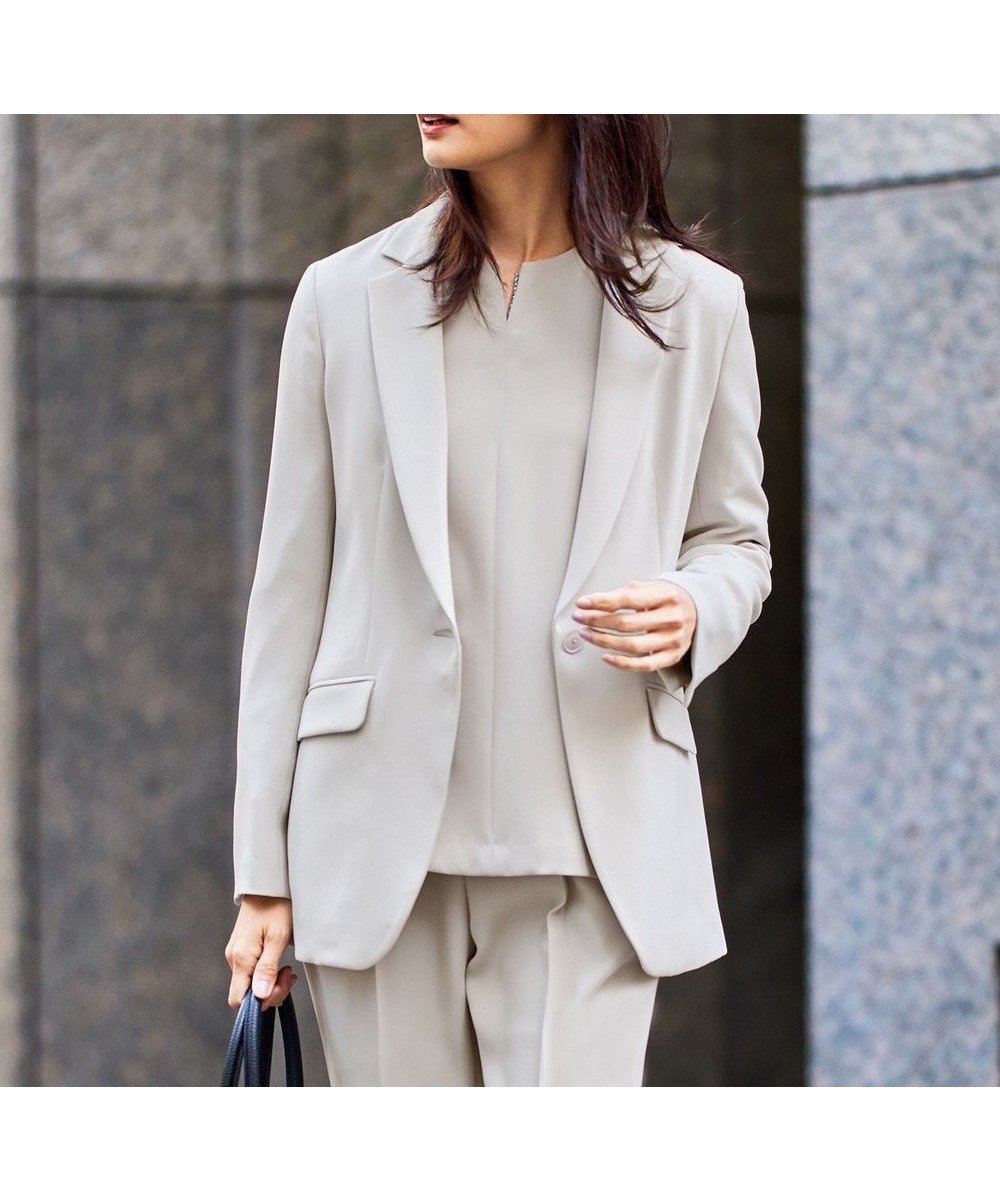 【自由区/JIYU-KU】の【セットアップ対応・洗える】トリアセダブルクロステーラード ジャケット インテリア・キッズ・メンズ・レディースファッション・服の通販 founy(ファニー) ファッション Fashion レディースファッション Fashion for Women アウター Coat / Outerwear Collection レディースジャケット・軽アウター Jackets テーラードジャケット / 通勤・きれいめスタイル Tailored Jackets & Blazers おすすめ Recommended / Our Picks ジャケット Jacket, Outerwear ストレッチ Stretch, Stretchy Fabric スーツ Suit, Formalwear セットアップ Set-Up, Coordinated Outfit セレモニー Ceremony フォルム Silhouette, Form 夏 Summer S/S・春夏 SS, Spring/Summer, Warm Season 洗える Machine Washable A/W・秋冬 Autumn/Winter ビジネス 仕事 通勤 Business / Work / Commuting ライトグレー系|ID: prp329100004674129 ipo3291000000034355120