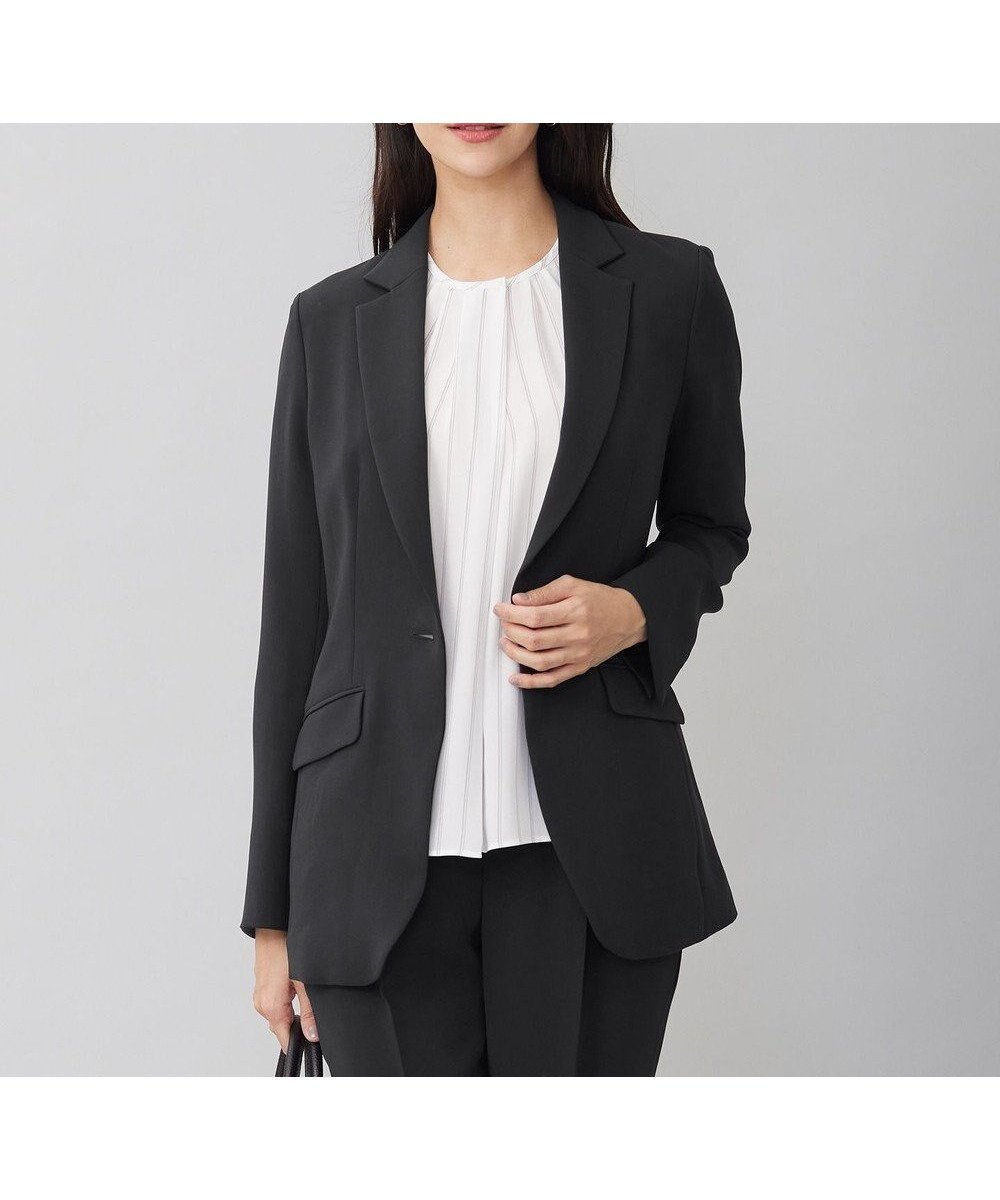 【自由区/JIYU-KU】の【セットアップ対応・洗える】トリアセダブルクロステーラード ジャケット インテリア・キッズ・メンズ・レディースファッション・服の通販 founy(ファニー) ファッション Fashion レディースファッション Fashion for Women アウター Coat / Outerwear Collection レディースジャケット・軽アウター Jackets テーラードジャケット / 通勤・きれいめスタイル Tailored Jackets & Blazers おすすめ Recommended / Our Picks ジャケット Jacket, Outerwear ストレッチ Stretch, Stretchy Fabric スーツ Suit, Formalwear セットアップ Set-Up, Coordinated Outfit セレモニー Ceremony フォルム Silhouette, Form 夏 Summer S/S・春夏 SS, Spring/Summer, Warm Season 洗える Machine Washable A/W・秋冬 Autumn/Winter ビジネス 仕事 通勤 Business / Work / Commuting ブラック系|ID: prp329100004674129 ipo3291000000034355122