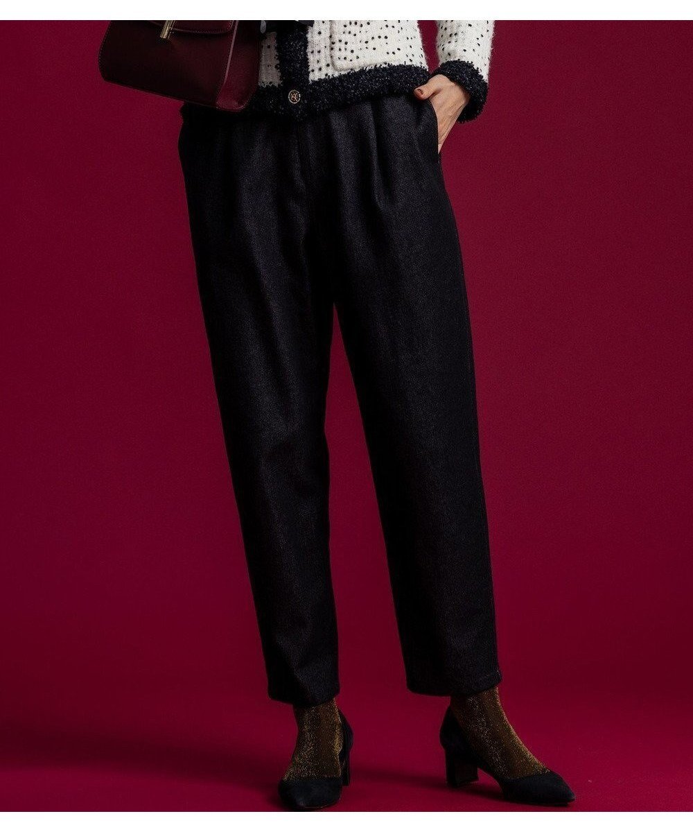 【組曲/KUMIKYOKU】の【組曲×setsuko sagittaire】ストレッチデニム パンツ インテリア・キッズ・メンズ・レディースファッション・服の通販 founy(ファニー) 　ファッション　Fashion　レディースファッション　Fashion for Women　パンツ　Pants & Trousers　デニムパンツ・ジーンズ・美脚デニム　Denim Jeans & Pants　秋　Autumn　ギャザー　Gathered, Ruffled　ストレッチ　Stretch, Stretchy Fabric　デニム　Denim, Jeans Material　人気　Popular, Best Seller　A/W・秋冬　Autumn/Winter　S/S・春夏　SS, Spring/Summer, Warm Season　夏　Summer　2023年　2023　2023-2024秋冬・A/W　Autumn/Winter 2023–24 AW23–24　ブラック系|ID: prp329100004674142 ipo3291000000034292767