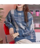 【ティアクラッセ/Tiaclasse】の【洗える】チェック柄プルオーバーニット ブルー|ID: prp329100004674235 ipo3291000000033780675