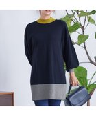 【ティアクラッセ/Tiaclasse】の【洗える】カラーブロッキングニットチュニック ネイビー|ID: prp329100004674291 ipo3291000000033780907