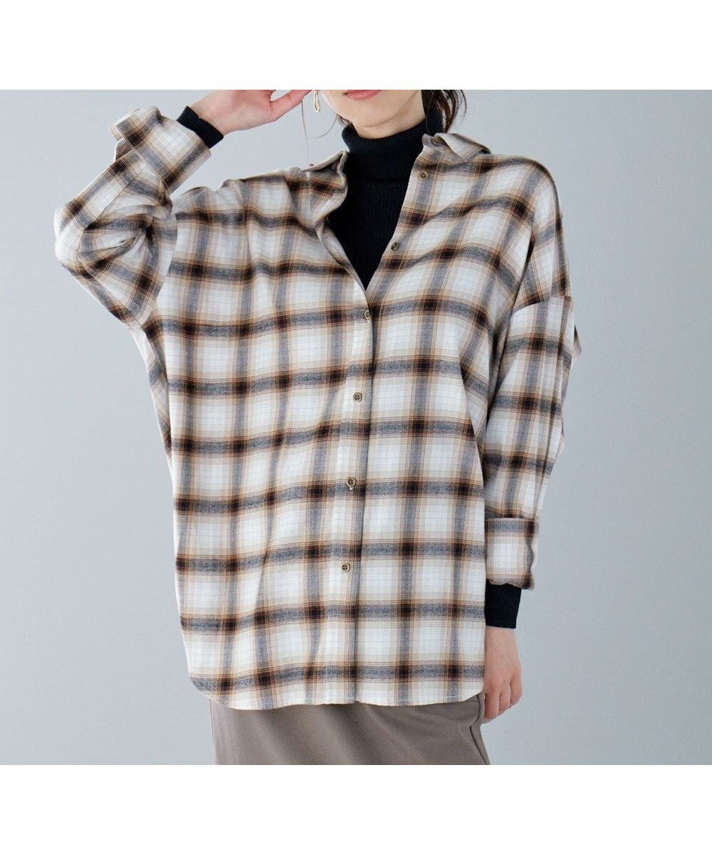 【エニー/ANY】のオンブレーチェックシャツ インテリア・キッズ・メンズ・レディースファッション・服の通販 founy(ファニー) 　ファッション　Fashion　レディースファッション　Fashion for Women　トップス・カットソー　Cut & Sew Tops　シャツ・ブラウス・オフィスカジュアル　Elegant Blouses & Button-Ups　アンティーク　Antique-Inspired　インナー　Innerwear　トレンド　Trend, Trending Now　冬　Winter / This Winter　A/W・秋冬　Autumn/Winter　羽織　Haori, Light Jacket　オフチェック|ID: prp329100004674385 ipo3291000000033781259