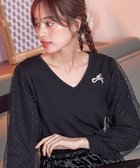 【ティアクラッセ/Tiaclasse】の【洗える】ドットチュールコンビニットトップス ブラック|ID: prp329100004674387 ipo3291000000033781267
