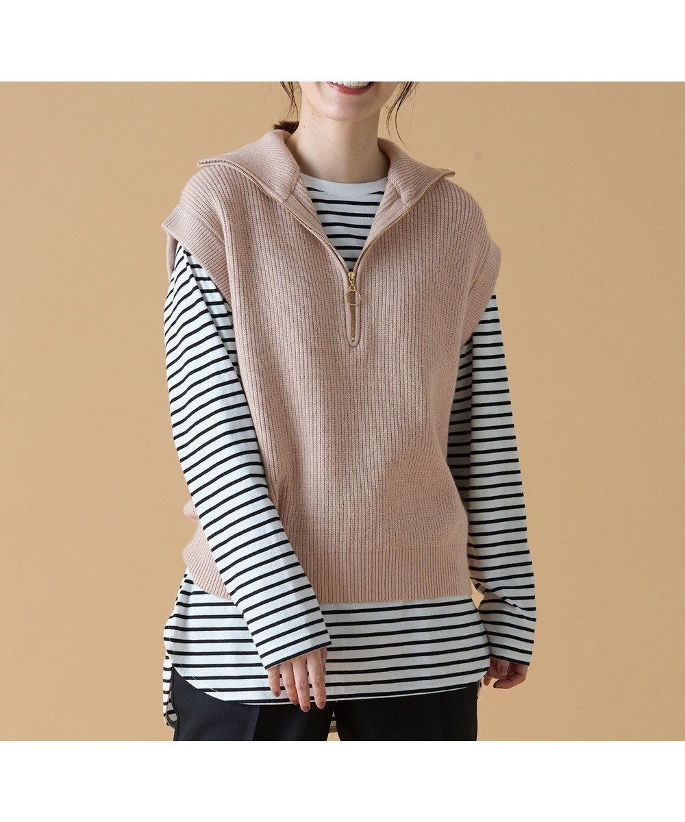 【エニー/ANY】の【洗濯機可】ハーフジップニットベスト インテリア・キッズ・メンズ・レディースファッション・服の通販 founy(ファニー) ファッション Fashion レディースファッション Fashion for Women アウター Coat / Outerwear Collection トップス・カットソー Cut & Sew Tops ニット Knit Tops & Sweaters ベスト&ジレ / 重ね着スタイル Vests & Gilets おすすめ Recommended / Our Picks インナー Innerwear ジップ Zip, Zipper トレンド Trend, Trending Now ベスト Vest, Waistcoat 畦 Ribbed Knit A/W・秋冬 Autumn/Winter サンドベージュ|ID: prp329100004674392 ipo3291000000034377747