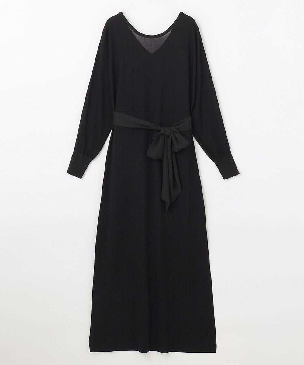 【グレース コンチネンタル/GRACE CONTINENTAL】のニットブラックドレス インテリア・キッズ・メンズ・レディースファッション・服の通販 founy(ファニー) ファッション Fashion レディースファッション Fashion for Women ワンピース Dresses フォーマル・パーティードレス・結婚式用ドレス Elegant & Casual Dresses ニットワンピース Knit Dresses エレガント 上品 Elegant シフォン Chiffon, Lightweight Fabric シューズ Shoes, Footwear スリット Slit, Slit Detail ブラウジング Blouson Silhouette, Cinched Waist リボン Ribbon, Bow A/W・秋冬 Autumn/Winter ブラック|ID: prp329100004674405 ipo3291000000034293121
