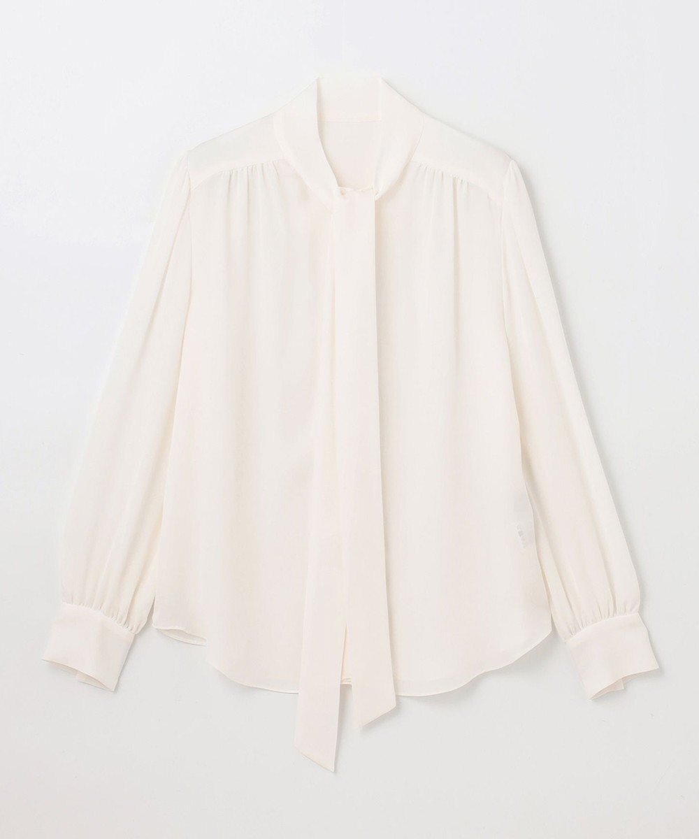 【グレース コンチネンタル/GRACE CONTINENTAL】のシルクボウタイブラウス 人気、トレンドファッション・服の通販 founy(ファニー) 　ファッション　Fashion　レディースファッション　Fashion for Women　トップス・カットソー　Cut & Sew Tops　シャツ・ブラウス・オフィスカジュアル　Elegant Blouses & Button-Ups　おすすめ　Recommended / Our Picks　インナー　Innerwear　シルク　Silk, 100% Silk　ジャケット　Jacket, Outerwear　ジョーゼット　Georgette, Semi-Sheer Fabric　タイトスカート　Pencil Skirt, Tight Skirt　ドレープ　Drape, Draping Fabric　フォーマル　Formal, Dressy　ボトム　Bottoms, Lower Wear　ヨーク　Yoke, Yoke Design　ワイド　Wide, Wide Fit　エレガント 上品　Elegant　今季　This Season, Current Season　夏　Summer　S/S・春夏　SS, Spring/Summer, Warm Season　A/W・秋冬　Autumn/Winter　ビジネス 仕事 通勤　Business / Work / Commuting　 other-1|ID: prp329100004674407 ipo3291000000033781333