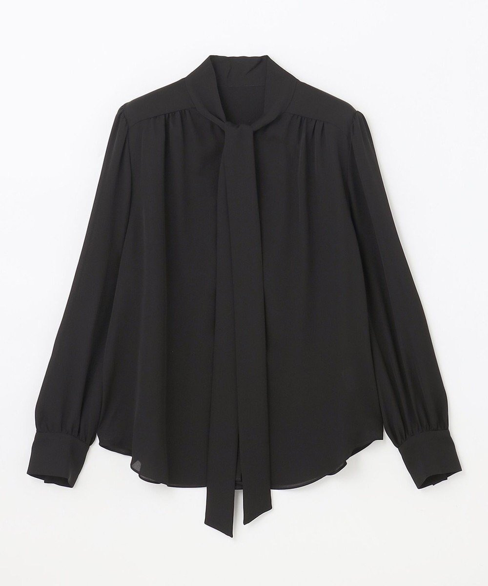 【グレース コンチネンタル/GRACE CONTINENTAL】のシルクボウタイブラウス インテリア・キッズ・メンズ・レディースファッション・服の通販 founy(ファニー) 　ファッション　Fashion　レディースファッション　Fashion for Women　トップス・カットソー　Cut & Sew Tops　シャツ・ブラウス・オフィスカジュアル　Elegant Blouses & Button-Ups　おすすめ　Recommended / Our Picks　インナー　Innerwear　シルク　Silk, 100% Silk　ジャケット　Jacket, Outerwear　ジョーゼット　Georgette, Semi-Sheer Fabric　タイトスカート　Pencil Skirt, Tight Skirt　ドレープ　Drape, Draping Fabric　フォーマル　Formal, Dressy　ボトム　Bottoms, Lower Wear　ヨーク　Yoke, Yoke Design　ワイド　Wide, Wide Fit　エレガント 上品　Elegant　今季　This Season, Current Season　夏　Summer　S/S・春夏　SS, Spring/Summer, Warm Season　A/W・秋冬　Autumn/Winter　ビジネス 仕事 通勤　Business / Work / Commuting　ブラック|ID: prp329100004674407 ipo3291000000033781336
