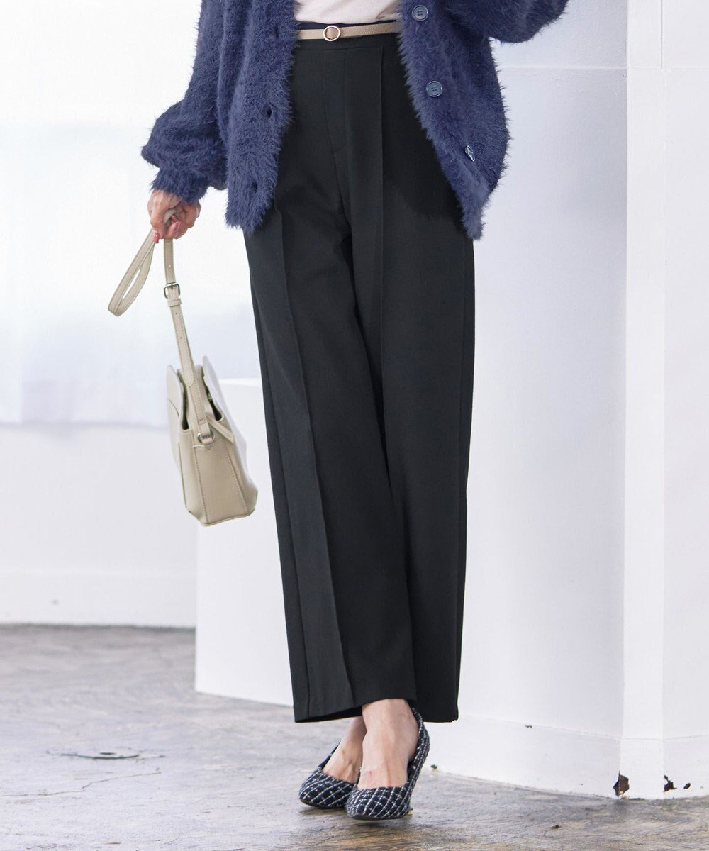 【ティアクラッセ/Tiaclasse】の【GOLD LABEL・洗える】カシミヤタッチワイドパンツ インテリア・キッズ・メンズ・レディースファッション・服の通販 founy(ファニー) 　ファッション　Fashion　レディースファッション　Fashion for Women　パンツ　Pants & Trousers　ウォッシャブル　Machine Washable　春　Spring　洗える　Machine Washable　秋　Autumn　ストレッチ　Stretch, Stretchy Fabric　センター　Center, Center Line　チュニック　Tunic, Long Top　ポケット　Pocket, Pocket Detail　楽ちん　Easy Fit, Comfortable　ワイド　Wide, Wide Fit　冬　Winter / This Winter　A/W・秋冬　Autumn/Winter　再入荷　Restock / Back in Stock　日本製　Made In Japan　エレガント 上品　Elegant　新作・新入荷　New Arrivals / New In　ビジネス 仕事 通勤　Business / Work / Commuting　ブラック|ID: prp329100004674431 ipo3291000000033781435