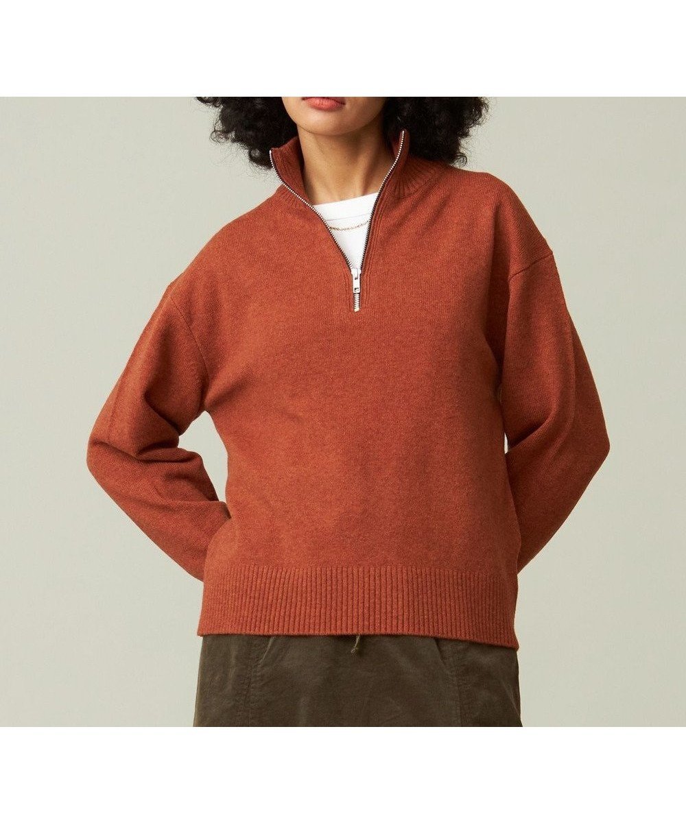 【ジェイプレスヨークストリート/J.PRESS YORK STREET】の【UNISEX】NEW ENGLAND ハーフジップニット インテリア・キッズ・メンズ・レディースファッション・服の通販 founy(ファニー) 　ファッション　Fashion　レディースファッション　Fashion for Women　トップス・カットソー　Cut & Sew Tops　ニット　Knit Tops & Sweaters　インナー　Innerwear　シンプル　Simple, Minimal　セーター　Sweater, Knitwear　なめらか　Smooth, Silky Texture　ハーフ　Half, Half-Length　ブルゾン　Blouson, Bomber Jacket　ボトム　Bottoms, Lower Wear　ユニセックス　Unisex, Genderless　A/W・秋冬　Autumn/Winter　おすすめ　Recommended / Our Picks　オレンジ系|ID: prp329100004674446 ipo3291000000033781495