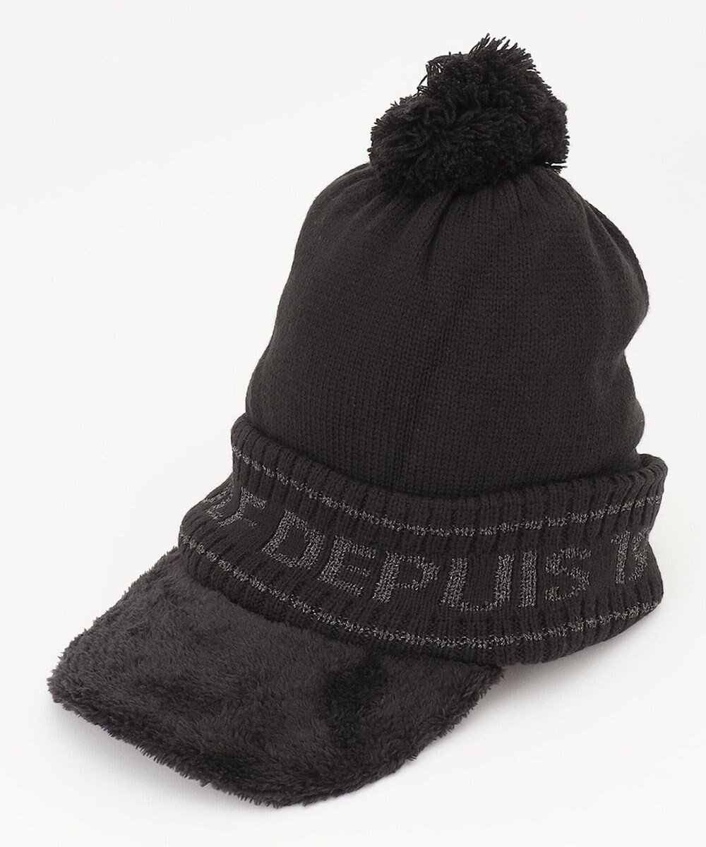 【23区 ゴルフ/NIJYUSANKU GOLF】の【WOMEN】つば付き ニット帽 インテリア・キッズ・メンズ・レディースファッション・服の通販 founy(ファニー) 　ファッション　Fashion　レディースファッション　Fashion for Women　トップス・カットソー　Cut & Sew Tops　ニット　Knit Tops & Sweaters　キャップ&ハット　Hats & Caps　おすすめ　Recommended / Our Picks　キャップ　Cap, Baseball Cap　ゴルフ　Golf　冬　Winter / This Winter　帽子　Hat, Headwear　ブラック系|ID: prp329100004674451 ipo3291000000034308836