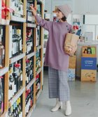 【ティアクラッセ/Tiaclasse】の【安田美沙子さん着用・洗える】起毛チェック柄ワイドパンツ パープル|ID: prp329100004674465 ipo3291000000034293525