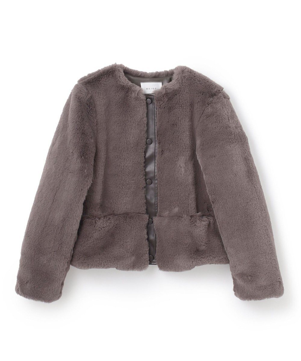 【ベイジ,/BEIGE,】のRAMBUTEAU / ファーブルゾン インテリア・キッズ・メンズ・レディースファッション・服の通販 founy(ファニー) 　ファッション　Fashion　レディースファッション　Fashion for Women　アウター　Coat / Outerwear Collection　レディースジャケット・軽アウター　Jackets　ブルゾンジャケット・スポーティアウター　Blouson Jackets　おすすめ　Recommended / Our Picks　インナー　Innerwear　コンパクト　Compact, Small Size　ジャケット　Jacket, Outerwear　フェイクファー　Faux Fur, Imitation Fur　フェイクレザー　Faux Leather, PU Leather　ブルゾン　Blouson, Bomber Jacket　リアル　Real, Realistic　A/W・秋冬　Autumn/Winter　Mocha|ID: prp329100004674472 ipo3291000000034293815