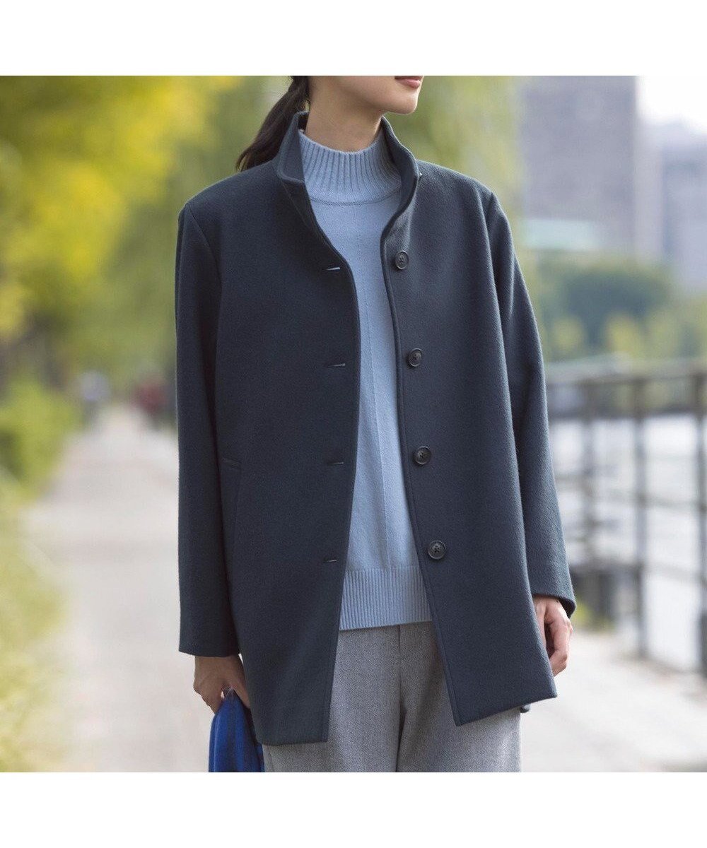 【ジェイ プレス/J.PRESS】のショートビーバー スタンドカラー コート インテリア・キッズ・メンズ・レディースファッション・服の通販 founy(ファニー) 　ファッション　Fashion　レディースファッション　Fashion for Women　アウター　Coat / Outerwear Collection　コート・ロングコート・ピーコート　Long Coats, Peacoats & More　レディースジャケット・軽アウター　Jackets　インナー　Innerwear　ショート　Short, Short Length　ジャケット　Jacket, Outerwear　スタンダード　Standard, Basic　スタンド　Stand Collar, Upright Stand　A/W・秋冬　Autumn/Winter　ダークグリーン系|ID: prp329100004674474 ipo3291000000033781598