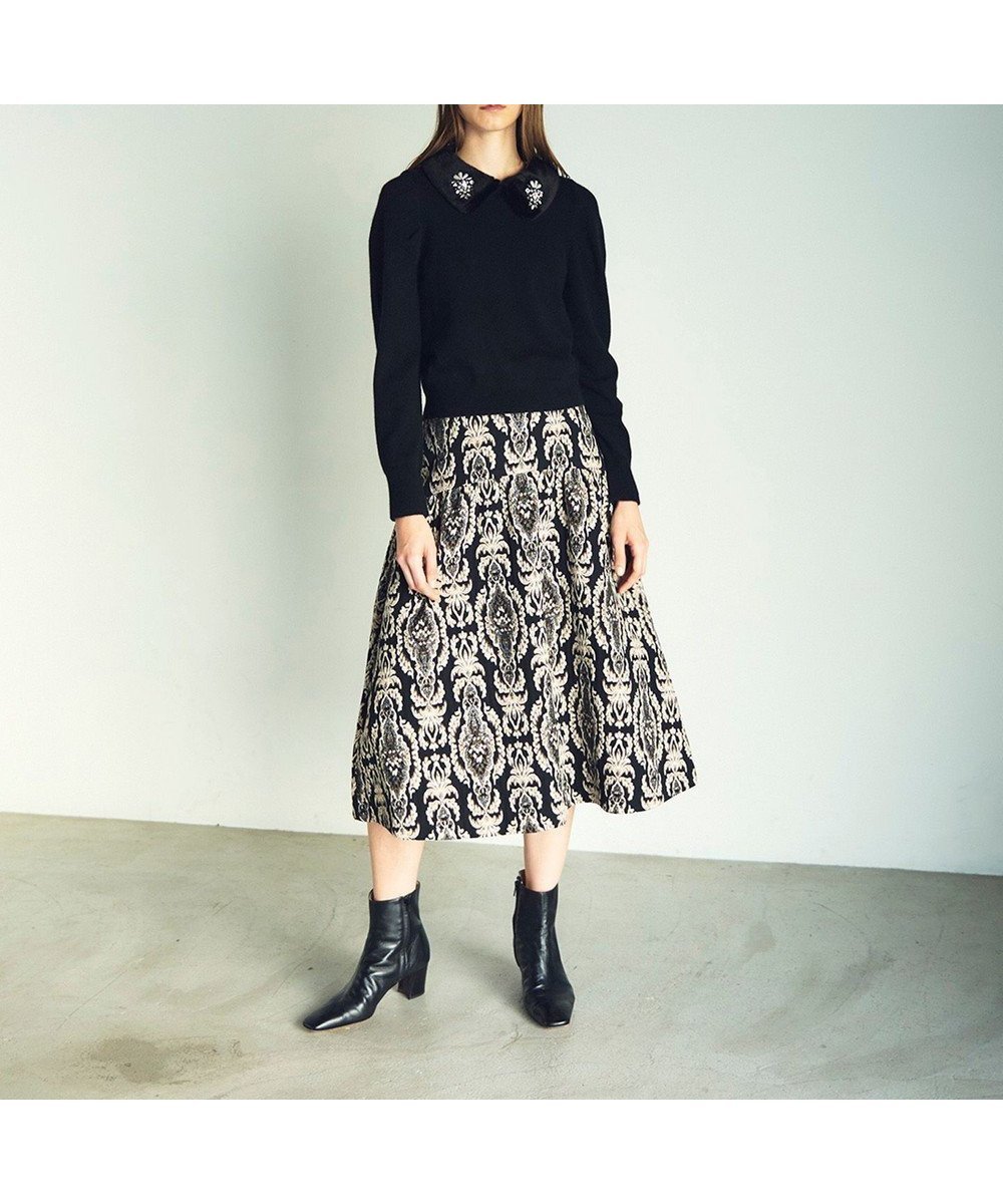 【グレース コンチネンタル/GRACE CONTINENTAL】のオーナメントジャガードスカート インテリア・キッズ・メンズ・レディースファッション・服の通販 founy(ファニー) ファッション Fashion レディースファッション Fashion for Women スカート Skirts おすすめ Recommended / Our Picks クラシカル Classical, Vintage-Inspired バランス Balance, Style Balance フランス France, French フレア Flare, Flared A/W・秋冬 Autumn/Winter ブラック|ID: prp329100004674522 ipo3291000000034298985