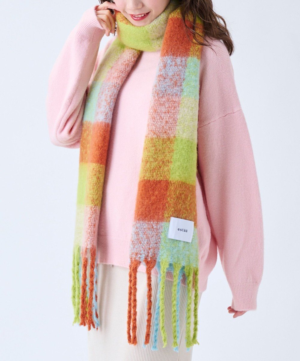 【ムーンバット/MOONBAT】のestaa ボリュームマフラー カラーブロック/手洗い可 インテリア・キッズ・メンズ・レディースファッション・服の通販 founy(ファニー) 　雑誌掲載アイテム　Magazine Picks & Fashion Features　ファッション雑誌　Fashion Magazines　マキア　MAQUIA　ファッション　Fashion　レディースファッション　Fashion for Women　マフラー・スヌード / 冬小物の定番　Scarves & Mufflers　12月号　December Issue　スヌード　Snood, Infinity Scarf　チェック　Check, Plaid, Tartan　ブロック　Block, Solid Block Pattern　マフラー　Scarf, Muffler　傘　Umbrella, Parasol　A/W・秋冬　Autumn/Winter　雑誌　Magazine, Fashion Magazine　ミントグリーン|ID: prp329100004674540 ipo3291000000035395344