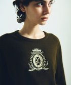 【グレース コンチネンタル/GRACE CONTINENTAL】のエンブレム刺繍ニットトップ カーキ|ID: prp329100004674549 ipo3291000000033781915