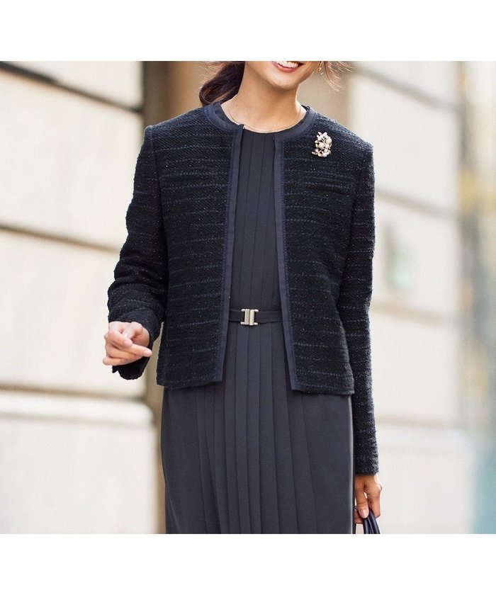 【自由区/JIYU-KU】のカラミツイードノーカラー ジャケット インテリア・キッズ・メンズ・レディースファッション・服の通販 founy(ファニー) https://founy.com/ ファッション Fashion レディースファッション Fashion for Women アウター Coat / Outerwear Collection レディースジャケット・軽アウター Jackets ノーカラージャケット / シンプル上品コーデ Collarless Jackets コンパクト Compact, Small Size シンプル Simple, Minimal ジャケット Jacket, Outerwear ストレッチ Stretch, Stretchy Fabric ツイード Twill, Twill Weave バランス Balance, Style Balance A/W・秋冬 Autumn/Winter S/S・春夏 SS, Spring/Summer, Warm Season 日本製 Made In Japan 夏 Summer セレモニー Ceremony |ID: prp329100004674626 ipo3291000000034300267