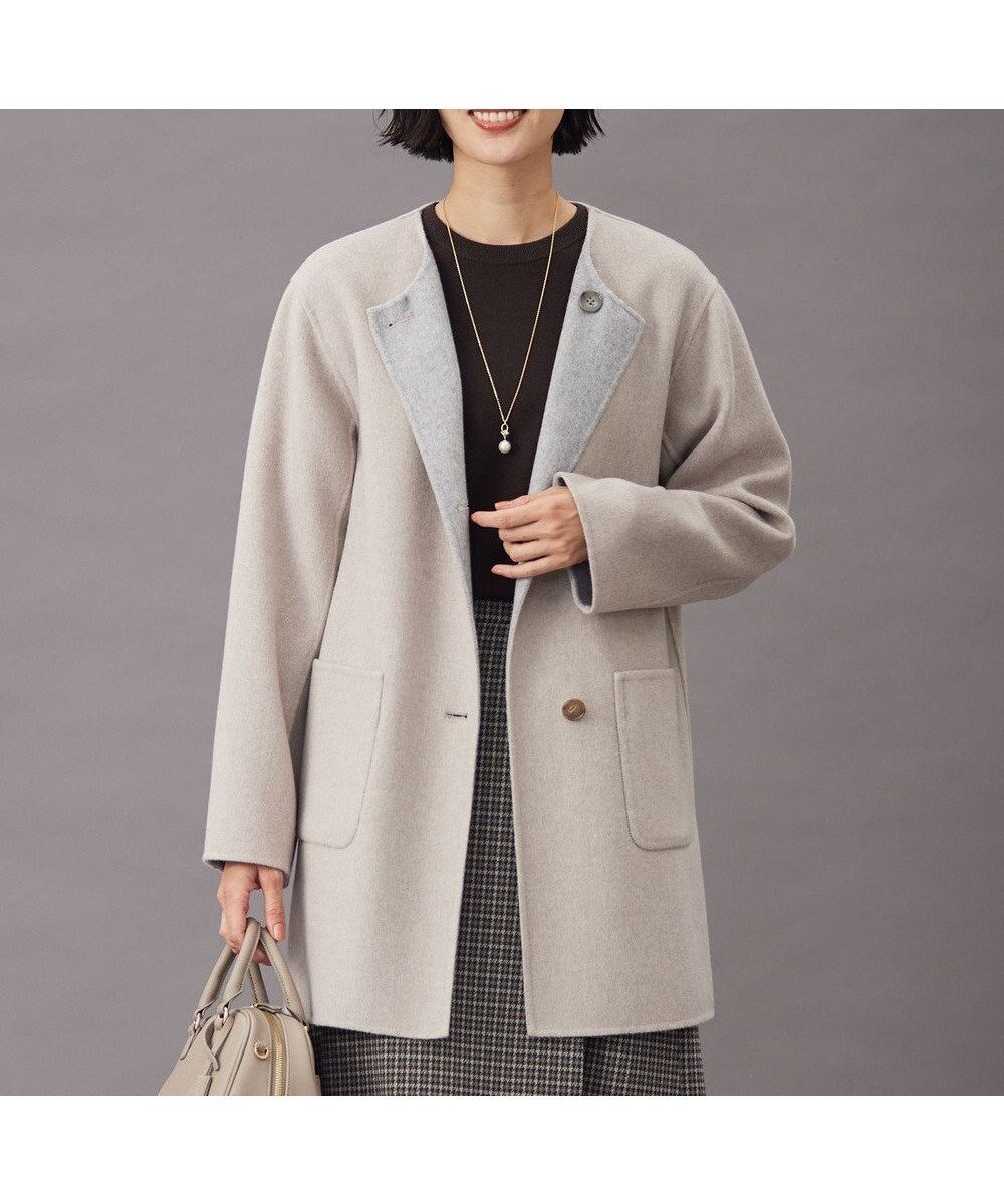 【ジェイ プレス/J.PRESS】の【リバーシブル】ウールナイロン リバー ミドル コート 人気、トレンドファッション・服の通販 founy(ファニー) 　ファッション　Fashion　レディースファッション　Fashion for Women　アウター　Coat / Outerwear Collection　コート・ロングコート・ピーコート　Long Coats, Peacoats & More　レディースジャケット・軽アウター　Jackets　インナー　Innerwear　エレガント 上品　Elegant　秋　Autumn　シンプル　Simple, Minimal　ジャケット　Jacket, Outerwear　ダブル　Double, Double-Breasted　なめらか　Smooth, Silky Texture　フェイス　Face, Facial Design　ミドル　Middle Length, Mid Height　リバーシブル　Reversible, Two-Sided　冬　Winter / This Winter　A/W・秋冬　Autumn/Winter　 other-1|ID: prp329100004674635 ipo3291000000033782248