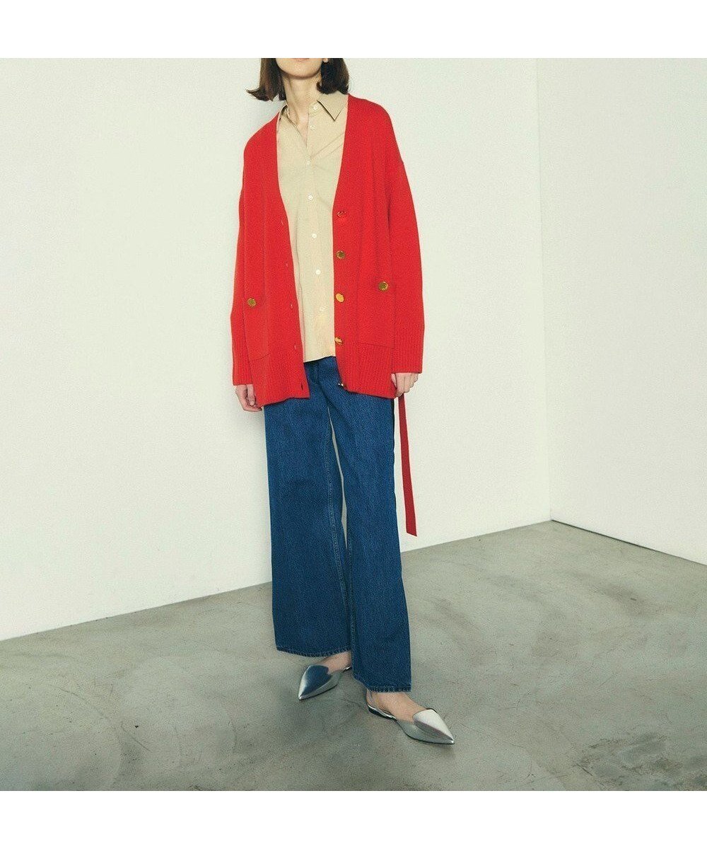 【グレース コンチネンタル/GRACE CONTINENTAL】のメリノウールニットカーディガン インテリア・キッズ・メンズ・レディースファッション・服の通販 founy(ファニー) 　ファッション　Fashion　レディースファッション　Fashion for Women　トップス・カットソー　Cut & Sew Tops　ニット　Knit Tops & Sweaters　カーディガン・羽織り　Layered Style Cardigans　イエロー　Yellow　カーディガン　Cardigan, Knitwear　シンプル　Simple, Minimal　メタル　Metal, Metal Parts　ロング　Long, Long-Length　エレガント 上品　Elegant　定番　Standard, Basic Item　A/W・秋冬　Autumn/Winter　レッド|ID: prp329100004674638 ipo3291000000034300781