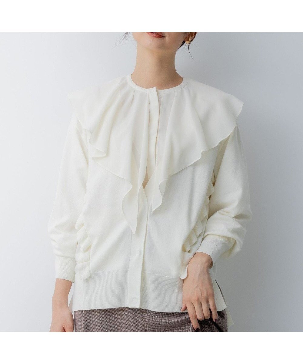 【組曲/KUMIKYOKU】の【WEB限定】サイドフリルカーディガン インテリア・キッズ・メンズ・レディースファッション・服の通販 founy(ファニー) ファッション Fashion レディースファッション Fashion for Women トップス・カットソー Cut & Sew Tops カーディガン・羽織り Layered Style Cardigans カーディガン Cardigan, Knitwear ストレッチ Stretch, Stretchy Fabric フリル Frill, Ruffle ポケット Pocket, Pocket Detail モチーフ Motif, Design Theme エレガント 上品 Elegant A/W・秋冬 Autumn/Winter アイボリー系|ID: prp329100004674646 ipo3291000000034233810