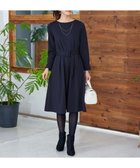 【ティアクラッセ/Tiaclasse】の【GOLD LABEL・洗える】パールボタン付きポンチワンピース ネイビー|ID: prp329100004674673 ipo3291000000034505195