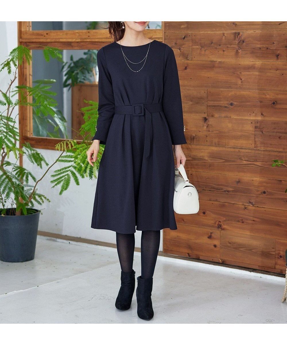 【ティアクラッセ/Tiaclasse】の【GOLD LABEL・洗える】パールボタン付きポンチワンピース インテリア・キッズ・メンズ・レディースファッション・服の通販 founy(ファニー) ファッション Fashion レディースファッション Fashion for Women ワンピース Dresses エレガント 上品 Elegant チュニック Tunic, Long Top パール Pearl, Pearl Accent フェミニン Feminine, Girly ポケット Pocket, Pocket Detail 再入荷 Restock / Back in Stock 新作・新入荷 New Arrivals / New In 洗える Machine Washable A/W・秋冬 Autumn/Winter ネイビー|ID: prp329100004674673 ipo3291000000034505195