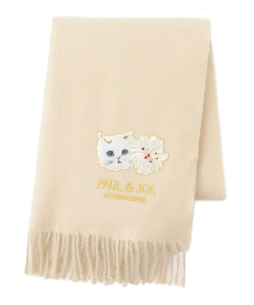 【ムーンバット/MOONBAT】のPAUL JOE ACCESSOIRES ジプシー×クリザンテームワッペン付きムースタッチマフラー(パッケージ入り) インテリア・キッズ・メンズ・レディースファッション・服の通販 founy(ファニー) ファッション Fashion レディースファッション Fashion for Women マフラー・スヌード / 冬小物の定番 Scarves & Mufflers アニマル Animal Print コレクション Collection, Seasonal Line シンプル Simple, Minimal スヌード Snood, Infinity Scarf 猫 Cat, Kitty パターン Pattern, Design Print フラワー Flower, Floral プリント Print, Printed Pattern マフラー Scarf, Muffler モチーフ Motif, Design Theme 無地 Plain, Solid Color A/W・秋冬 Autumn/Winter ベージュ|ID: prp329100004674675 ipo3291000000034301178