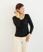 【トック/TOQUE】の〈大草直子さんアドバイザー〉ベビーアルパカ×シルク 2WAYリブトップス ブラック|ID: prp329100004674683 ipo3291000000034301270