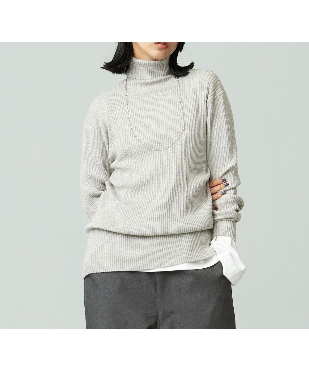 【ジェイプレスヨークストリート/J.PRESS YORK STREET】の【WOMEN】ANTI PILLING WOOL リブタートルニット インテリア・キッズ・メンズ・レディースファッション・服の通販 founy(ファニー) 　ファッション　Fashion　レディースファッション　Fashion for Women　トップス・カットソー　Cut & Sew Tops　ニット　Knit Tops & Sweaters　インナー　Innerwear　ジャケット　Jacket, Outerwear　スウェット / スエット　Sweatshirt, Sweatwear　ストレッチ　Stretch, Stretchy Fabric　スリット　Slit, Slit Detail　セーター　Sweater, Knitwear　タートル　Turtleneck, Turtle Collar　フィット　Fit, Slim Fit　A/W・秋冬　Autumn/Winter　ライトグレー系|ID: prp329100004674686 ipo3291000000033782442