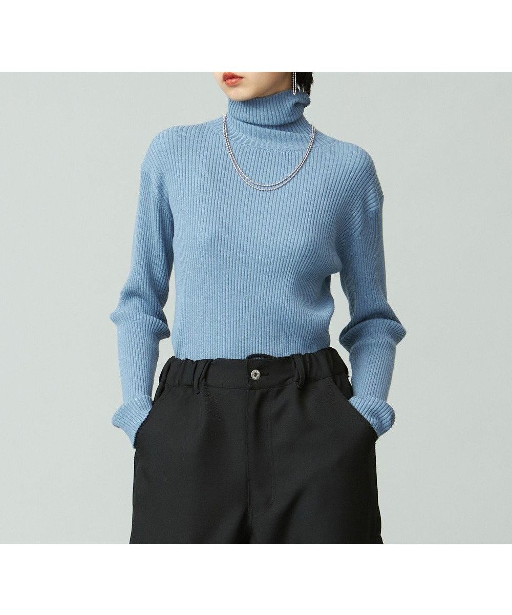 【ジェイプレスヨークストリート/J.PRESS YORK STREET】の【WOMEN】ANTI PILLING WOOL リブタートルニット インテリア・キッズ・メンズ・レディースファッション・服の通販 founy(ファニー) 　ファッション　Fashion　レディースファッション　Fashion for Women　トップス・カットソー　Cut & Sew Tops　ニット　Knit Tops & Sweaters　インナー　Innerwear　ジャケット　Jacket, Outerwear　スウェット / スエット　Sweatshirt, Sweatwear　ストレッチ　Stretch, Stretchy Fabric　スリット　Slit, Slit Detail　セーター　Sweater, Knitwear　タートル　Turtleneck, Turtle Collar　フィット　Fit, Slim Fit　A/W・秋冬　Autumn/Winter　サックスブルー系|ID: prp329100004674686 ipo3291000000033782446