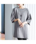 【ティアクラッセ/Tiaclasse】の【洗える】タックベルスリーブニットチュニック グレー|ID: prp329100004674691 ipo3291000000033782470