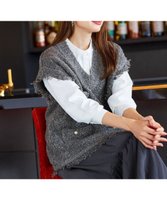 【ティアクラッセ/Tiaclasse】の【洗える】ツイード見えフリンジニットベスト 人気、トレンドファッション・服の通販 founy(ファニー) ファッション Fashion レディースファッション Fashion for Women アウター Coat / Outerwear Collection トップス・カットソー Cut & Sew Tops ニット Knit Tops & Sweaters ベスト&ジレ / 重ね着スタイル Vests & Gilets ウォッシャブル Machine Washable カーディガン Cardigan, Knitwear タートル Turtleneck, Turtle Collar ツイード Twill, Twill Weave パール Pearl, Pearl Accent フリンジ Fringe, Tassel ベスト Vest, Waistcoat ポケット Pocket, Pocket Detail 再入荷 Restock / Back in Stock 冬 Winter / This Winter 台形 A-Line, Trapezoid Shape 新作・新入荷 New Arrivals / New In 春 Spring 洗える Machine Washable 秋 Autumn A/W・秋冬 Autumn/Winter |ID:prp329100004674694
