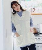 【ティアクラッセ/Tiaclasse】の【洗える】ツイード見えフリンジニットベスト オフホワイト|ID: prp329100004674694 ipo3291000000034526425