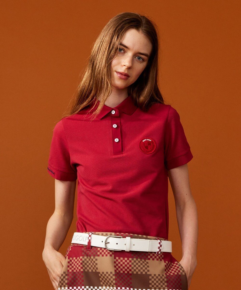【23区 ゴルフ/NIJYUSANKU GOLF】の【WOMEN】【吸水速乾・UVケア】カノコ 半袖ポロシャツ インテリア・キッズ・メンズ・レディースファッション・服の通販 founy(ファニー) ファッション Fashion レディースファッション Fashion for Women トップス・カットソー Cut & Sew Tops シャツ・ブラウス・オフィスカジュアル Elegant Blouses & Button-Ups ポロシャツ・きれいめカジュアル Smart-Casual Polo Tops シンプル Simple, Minimal スクエア Square, Square Shape ベーシック Basic, Essential ポロシャツ Polo Shirt, Collared Tee ワイド Wide, Wide Fit 半袖 Short Sleeve, Half Sleeve 吸水 Absorbent, Quick-Dry 夏 Summer 定番 Standard, Basic Item 春 Spring S/S・春夏 SS, Spring/Summer, Warm Season 秋 Autumn 鹿の子 Piqué, Kanoko Fabric ワイン系|ID: prp329100004674723 ipo3291000000034301888