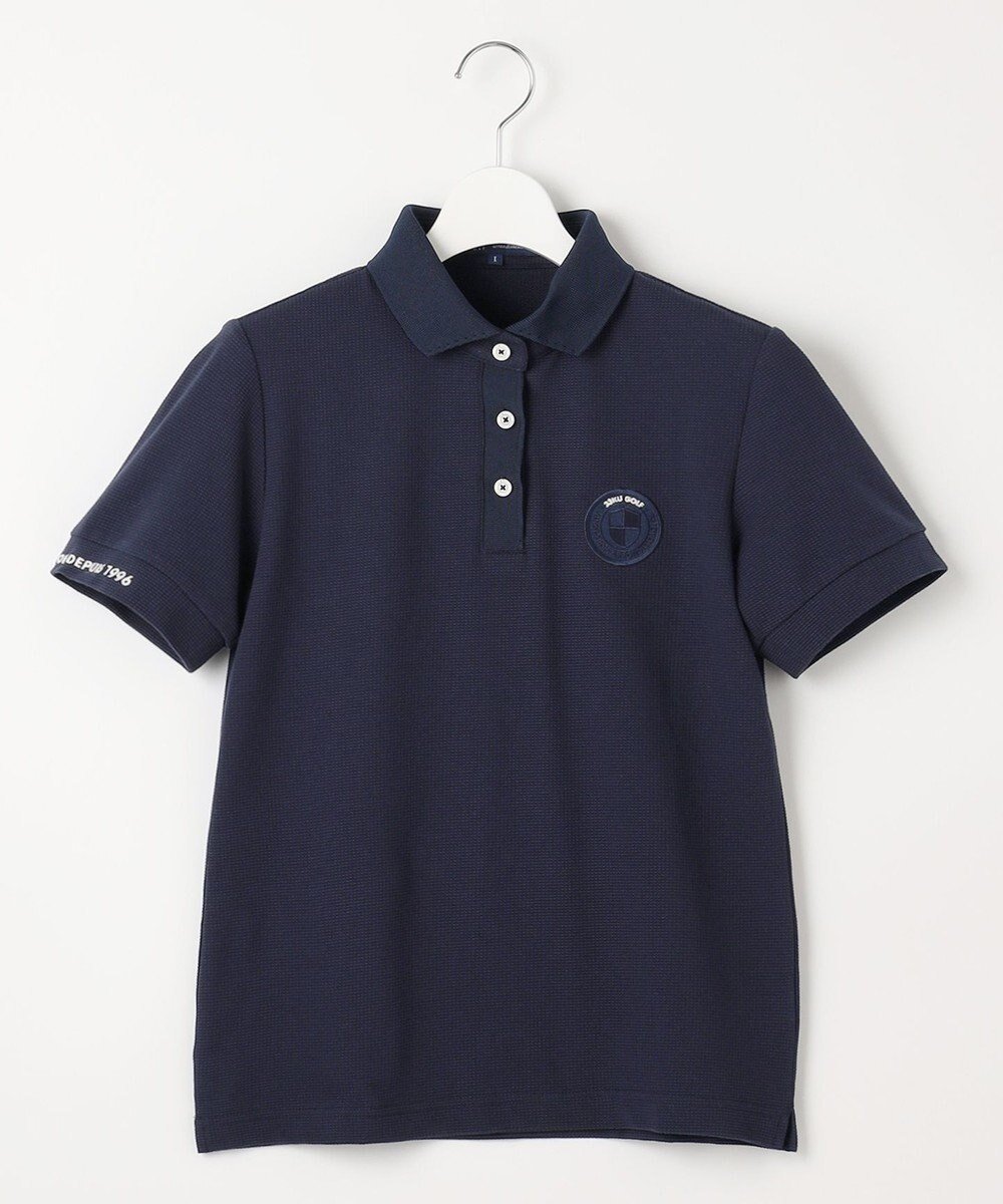 【23区 ゴルフ/NIJYUSANKU GOLF】の【WOMEN】【吸水速乾・UVケア】カノコ 半袖ポロシャツ インテリア・キッズ・メンズ・レディースファッション・服の通販 founy(ファニー) ファッション Fashion レディースファッション Fashion for Women トップス・カットソー Cut & Sew Tops シャツ・ブラウス・オフィスカジュアル Elegant Blouses & Button-Ups ポロシャツ・きれいめカジュアル Smart-Casual Polo Tops シンプル Simple, Minimal スクエア Square, Square Shape ベーシック Basic, Essential ポロシャツ Polo Shirt, Collared Tee ワイド Wide, Wide Fit 半袖 Short Sleeve, Half Sleeve 吸水 Absorbent, Quick-Dry 夏 Summer 定番 Standard, Basic Item 春 Spring S/S・春夏 SS, Spring/Summer, Warm Season 秋 Autumn 鹿の子 Piqué, Kanoko Fabric ネイビー系|ID: prp329100004674723 ipo3291000000034301890