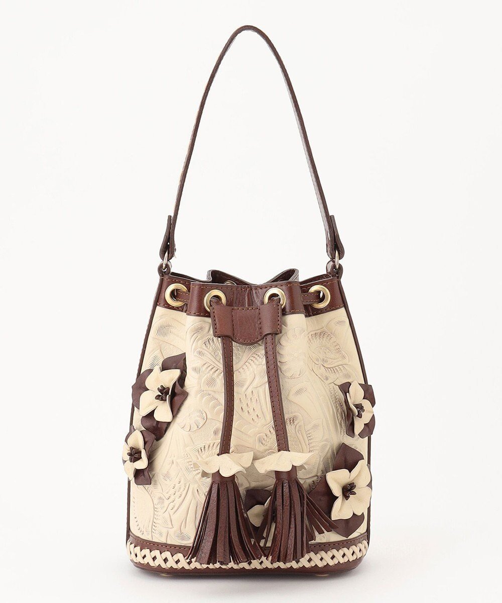 【グレース コンチネンタル/GRACE CONTINENTAL】のFlower Motif Bag インテリア・キッズ・メンズ・レディースファッション・服の通販 founy(ファニー) 　ファッション　Fashion　レディースファッション　Fashion for Women　バッグ　Bags　ヴィンテージ　Vintage Style　ストリング　String, Drawstring　タッセル　Tassel, Fringe　定番　Standard, Basic Item　バケツ　Bucket, Bucket Style　フラワー　Flower, Floral　モダン　Modern, Contemporary　モチーフ　Motif, Design Theme　ダークブラウン|ID: prp329100004674746 ipo3291000000034302085
