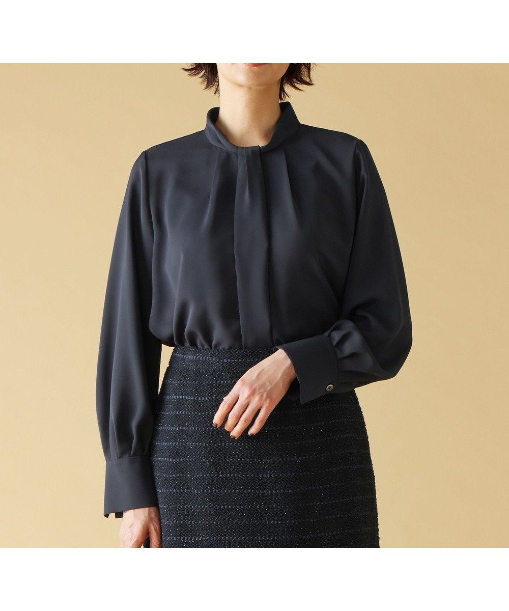 【自由区/JIYU-KU】の【洗える】ライトサテン ブラウス 人気、トレンドファッション・服の通販 founy(ファニー) 　ファッション　Fashion　レディースファッション　Fashion for Women　トップス・カットソー　Cut & Sew Tops　シャツ・ブラウス・オフィスカジュアル　Elegant Blouses & Button-Ups　インナー　Innerwear　サテン　Satin, Glossy Fabric　ジャケット　Jacket, Outerwear　ストレッチ　Stretch, Stretchy Fabric　セットアップ　Set-Up, Coordinated Outfit　ツイル　Twist, Twisted Detail　ドット　Polka Dot, Dot Pattern　ドレープ　Drape, Draping Fabric　ハイネック　High Neck, Mock Neck　フォーマル　Formal, Dressy　フロント　Front, Front Design　プリーツ　Pleats, Pleated　洗える　Machine Washable　無地　Plain, Solid Color　A/W・秋冬　Autumn/Winter　 other-1|ID: prp329100004674758 ipo3291000000033782713
