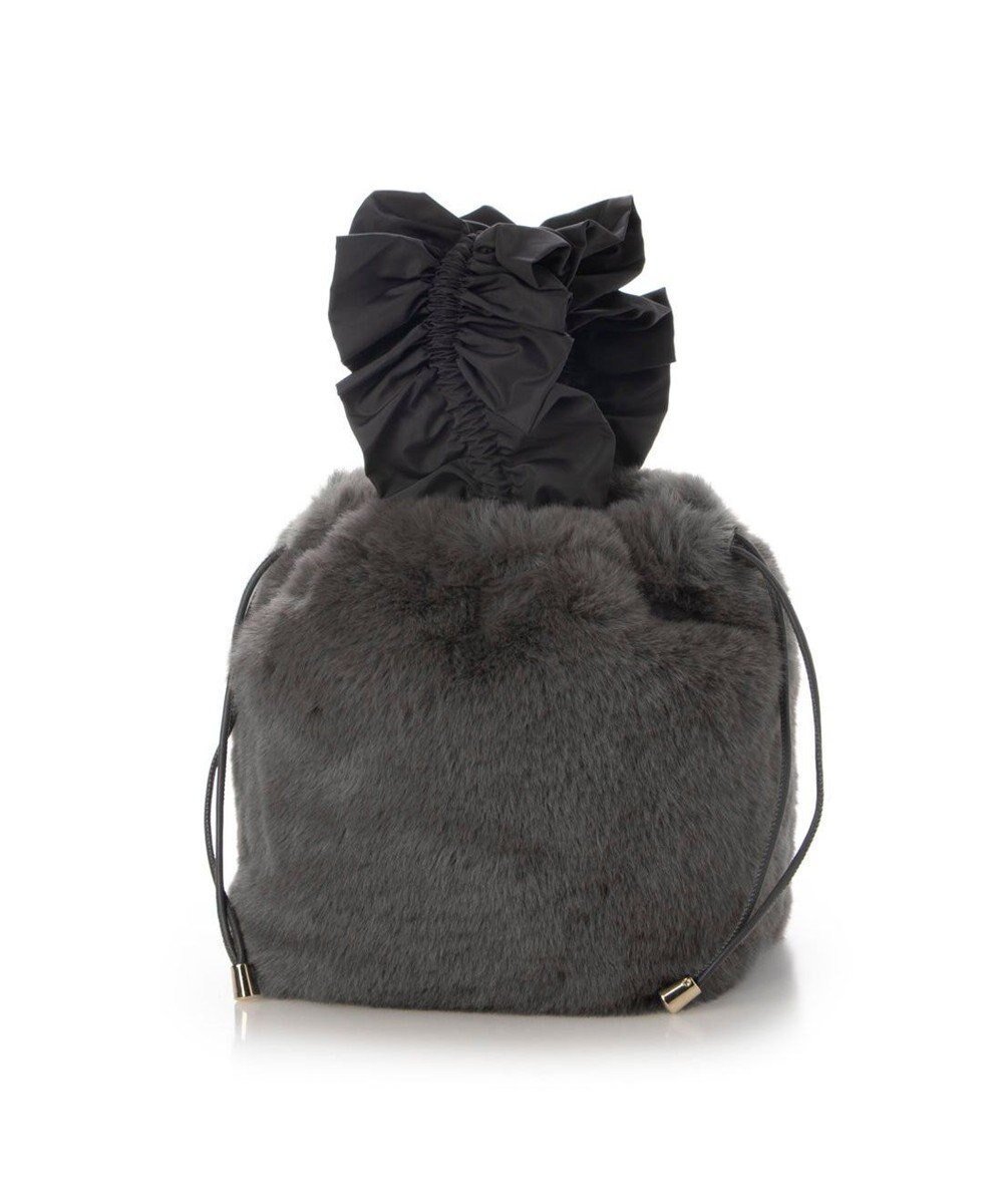 【アンビリオン/UNBILLION】のカシュカシュ cachecache / フリルハンドルエコファー巾着バッグ インテリア・キッズ・メンズ・レディースファッション・服の通販 founy(ファニー) 　ファッション　Fashion　レディースファッション　Fashion for Women　バッグ　Bags　カラフル　Colorful Design　巾着　Drawstring Bag, Kinchaku　スマホ　Smartphone, Mobile Device　財布　Wallet, Purse　ハンド　Hand, Handmade　ミックス　Mix, Mixed Style　モチーフ　Motif, Design Theme　再入荷　Restock / Back in Stock　GY|ID: prp329100004674767 ipo3291000000034300445