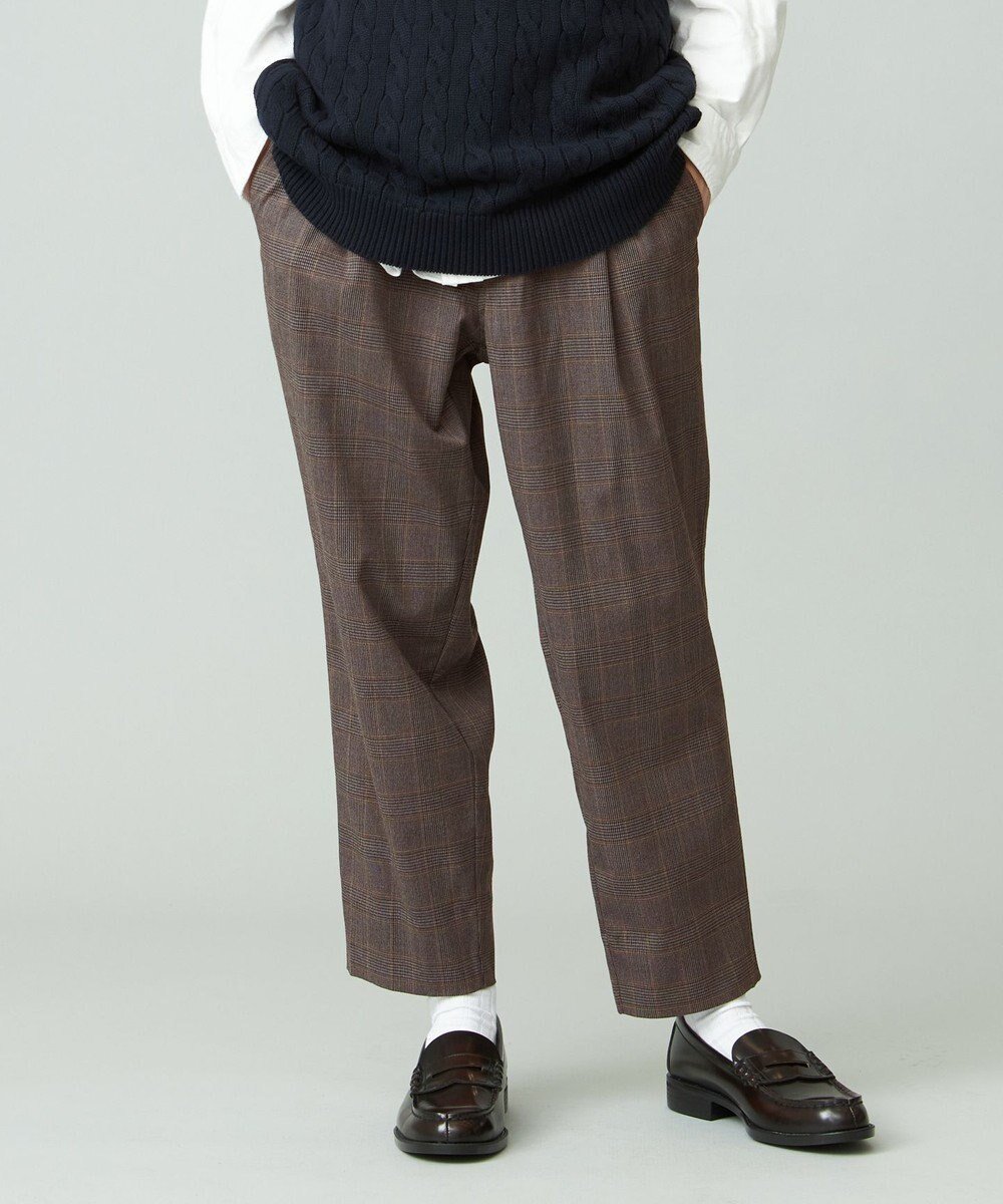 【ジェイプレスヨークストリート/J.PRESS YORK STREET】の【UNISEX】チェックテーパードパンツ インテリア・キッズ・メンズ・レディースファッション・服の通販 founy(ファニー)  ファッション Fashion レディースファッション Fashion for Women パンツ Pants & Trousers ジャケット Jacket, Outerwear チェック Check, Plaid, Tartan テーパード Tapered, Tapered Pants ベーシック Basic, Essential ユニセックス Unisex, Genderless 冬 Winter / This Winter A/W・秋冬 Autumn/Winter おすすめ Recommended / Our Picks ブラウン系3|ID: prp329100004674778 ipo3291000000034300591