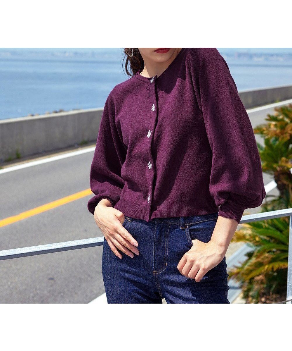 【ティアクラッセ/Tiaclasse】の【洗える】ビジューニットカーディガン インテリア・キッズ・メンズ・レディースファッション・服の通販 founy(ファニー) ファッション Fashion レディースファッション Fashion for Women トップス・カットソー Cut & Sew Tops ニット Knit Tops & Sweaters カーディガン・羽織り Layered Style Cardigans カーディガン Cardigan, Knitwear チュニック Tunic, Long Top フロント Front, Front Design ブラウジング Blouson Silhouette, Cinched Waist ボトム Bottoms, Lower Wear ポケット Pocket, Pocket Detail 再入荷 Restock / Back in Stock 冬 Winter / This Winter 新作・新入荷 New Arrivals / New In 春 Spring 洗える Machine Washable 秋 Autumn A/W・秋冬 Autumn/Winter ワイン|ID: prp329100004674781 ipo3291000000034201189