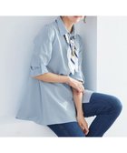【ティアクラッセ/Tiaclasse】の【洗える】フレアシャツチュニックブラウス サックス|ID: prp329100004674783 ipo3291000000033782819