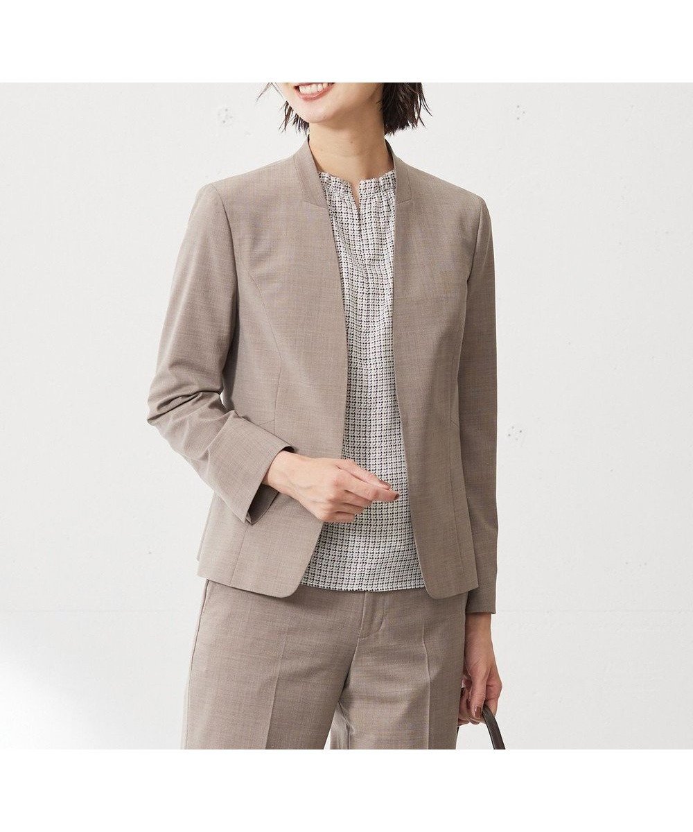 【ジェイ プレス/J.PRESS】の【セットアップ対応】BAHARIYE PINHEAD ノーカラー ジャケット 人気、トレンドファッション・服の通販 founy(ファニー) 　ファッション　Fashion　レディースファッション　Fashion for Women　アウター　Coat / Outerwear Collection　レディースジャケット・軽アウター　Jackets　ノーカラージャケット / シンプル上品コーデ　Collarless Jackets　ジャケット　Jacket, Outerwear　ストレッチ　Stretch, Stretchy Fabric　セットアップ　Set-Up, Coordinated Outfit　フェミニン　Feminine, Girly　無地　Plain, Solid Color　A/W・秋冬　Autumn/Winter　 other-1|ID: prp329100004674804 ipo3291000000034302979