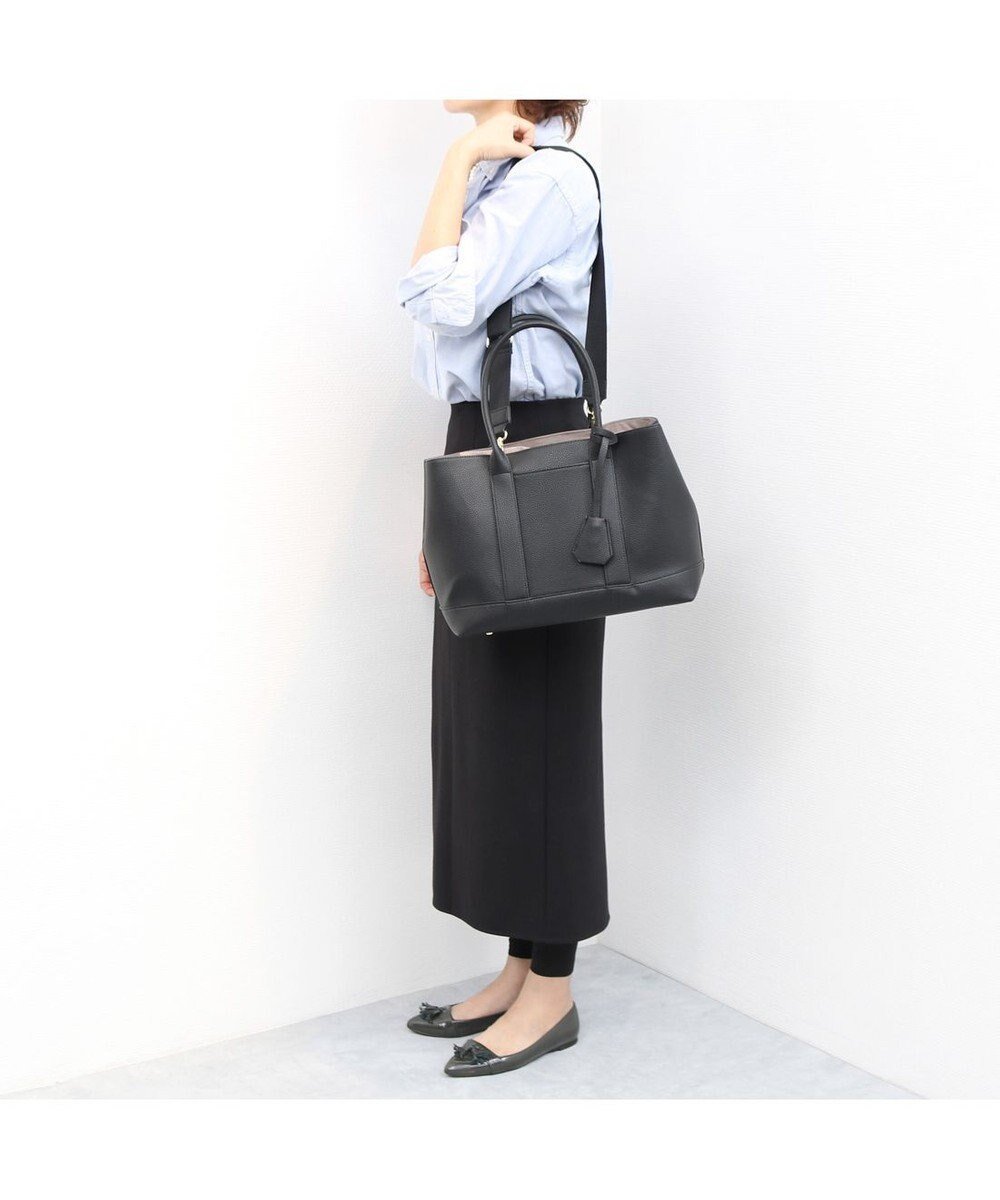 【アンビリオン/UNBILLION】のcachecache ショルダー付きパーテーション合成皮革トートL インテリア・キッズ・メンズ・レディースファッション・服の通販 founy(ファニー) 　ファッション　Fashion　レディースファッション　Fashion for Women　バッグ　Bags　カラフル　Colorful Design　ショルダー　Shoulder, Shoulder Strap　シンプル　Simple, Minimal　ハンド　Hand, Handmade　フェイクレザー　Faux Leather, PU Leather　フラップ　Flap, Flap Pocket　ベーシック　Basic, Essential　ミックス　Mix, Mixed Style　モチーフ　Motif, Design Theme　再入荷　Restock / Back in Stock　おすすめ　Recommended / Our Picks　ビジネス 仕事 通勤　Business / Work / Commuting　ブラック|ID: prp329100004674816 ipo3291000000034303129